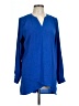 Susan Graver Blue Long Sleeve Blouse Size 10 - photo 1