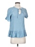 Blue Rain 100% Polyester Blue Short Sleeve Blouse Size XS - photo 1