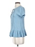 Blue Rain 100% Polyester Blue Short Sleeve Blouse Size XS - photo 5