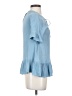 Blue Rain 100% Polyester Blue Short Sleeve Blouse Size XS - photo 4