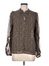 Ann Taylor LOFT 100% Polyester Tweed Brown Long Sleeve Blouse Size M - photo 1