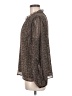 Ann Taylor LOFT 100% Polyester Tweed Brown Long Sleeve Blouse Size M - photo 5