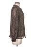 Ann Taylor LOFT 100% Polyester Tweed Brown Long Sleeve Blouse Size M - photo 4