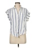 Japna Stripes Blue Short Sleeve Blouse Size M - photo 1
