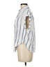 Japna Stripes Blue Short Sleeve Blouse Size M - photo 5