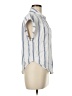 Japna Stripes Blue Short Sleeve Blouse Size M - photo 4