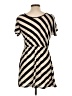 Pink Rose Stripes Tan Casual Dress Size L - photo 2