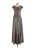 Xscape 100% Polyester Metallic Silver Cocktail Dress Size 6 - photo 2
