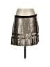 Theory 100% Silk Metallic Silver Silk Skirt Size 4 - photo 1