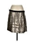Theory 100% Silk Metallic Silver Silk Skirt Size 4 - photo 2