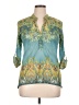 Boho Chic Teal 3/4 Sleeve Blouse Size XL - photo 1