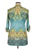 Boho Chic Teal 3/4 Sleeve Blouse Size XL - photo 2