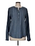 Bleu Stripes Blue Long Sleeve Blouse Size M - photo 1