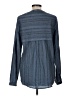 Bleu Stripes Blue Long Sleeve Blouse Size M - photo 2