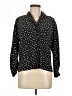 Chaus 100% Silk Polka Dots Black Long Sleeve Silk Top Size 6 - photo 1