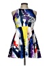 Milly Graphic Blue Cocktail Dress Size 12 - photo 1