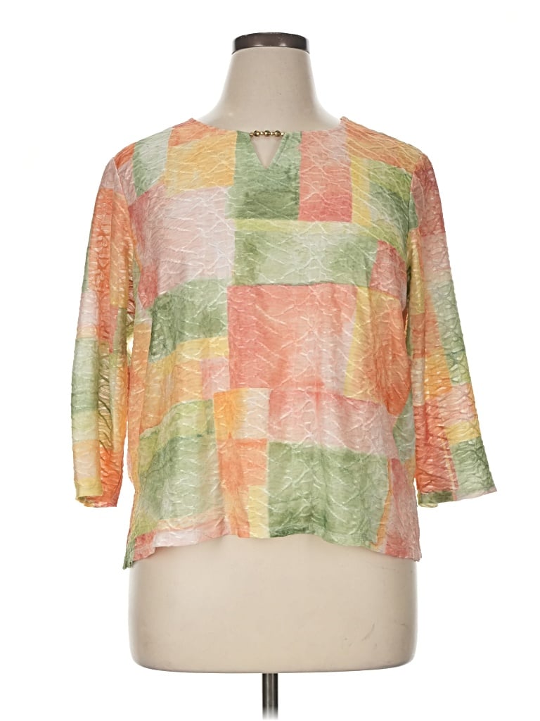 Pre-owned Alfred Dunner 3/4 Sleeve Blouse In Orange
