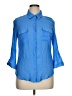 B.wear Blue 3/4 Sleeve Button-Down Shirt Size XL - photo 1