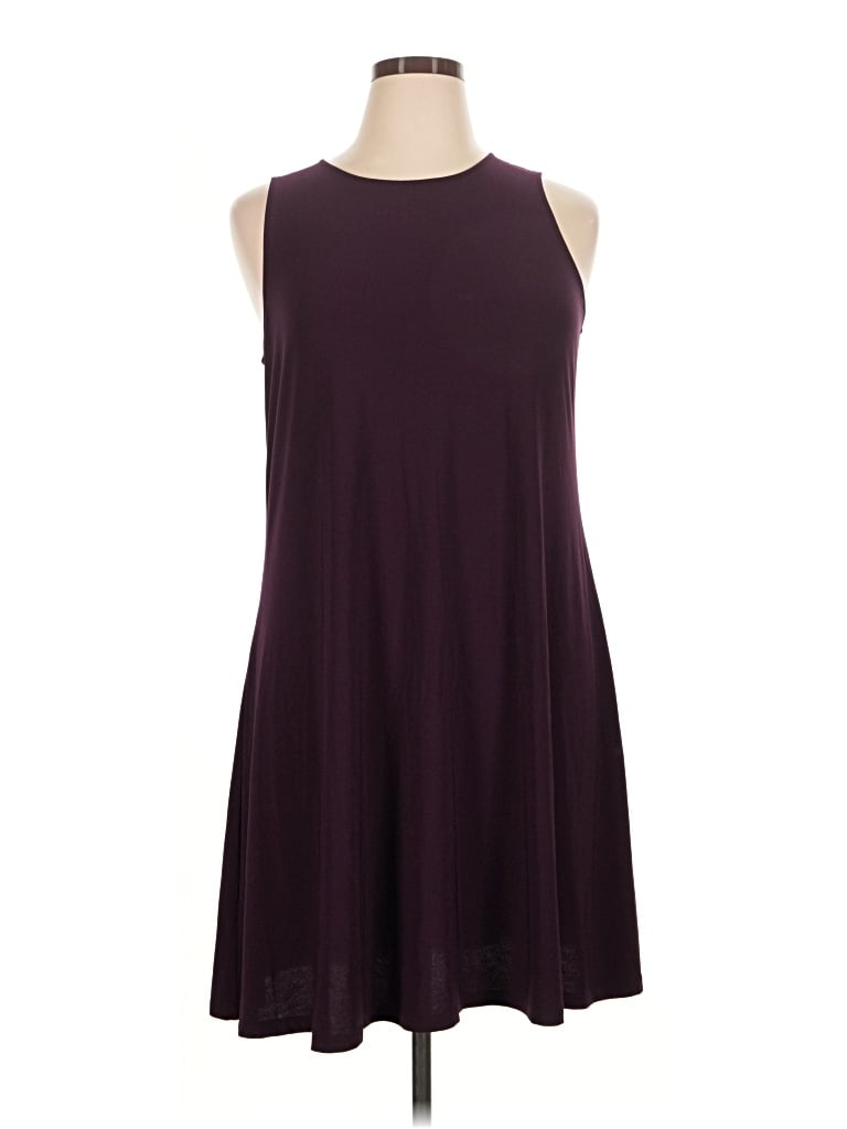 Pre-owned Ak Anne Klein Casual Dress In Burgundy