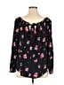 ABound 100% Rayon Floral Black Long Sleeve Blouse Size XL - photo 2
