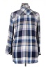 ID:23 100% Rayon Plaid Blue Long Sleeve Blouse Size XL - photo 2