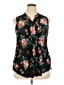 Siren Lily 100% Polyester Floral Black Sleeveless Blouse Size 2X - photo 1