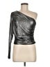 Eri + Ali 100% Polyester Metallic Silver Long Sleeve Top Size M - photo 1