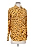 Equipment 100% Silk Animal Print Yellow Long Sleeve Silk Top Size XS - photo 1