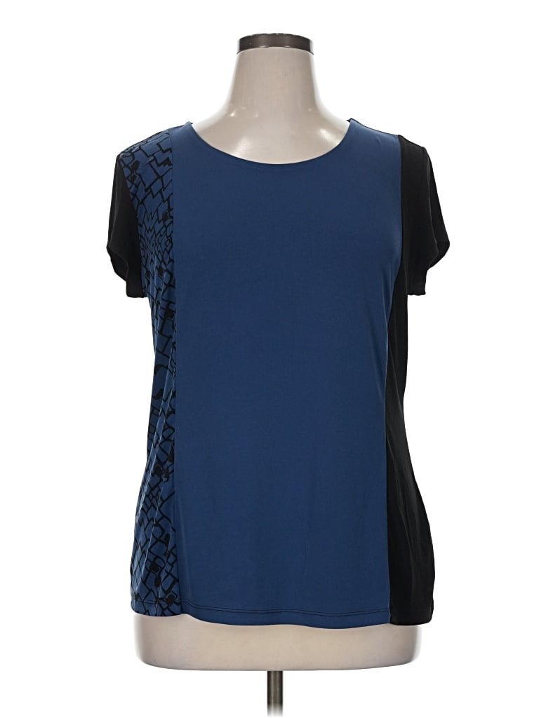 Pre-owned Liz Claiborne Short Sleeve T-shirt In Blue