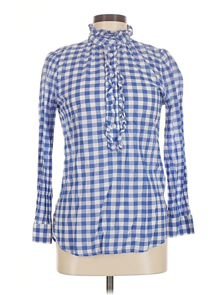 Pre-owned Jcrew Long Sleeve Blouse In Blue