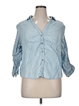 White House Black Market 3/4 Sleeve Button-Down Shirt (view 1)