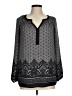 Daniel Rainn 100% Polyester Black Gray Long Sleeve Blouse Size M - photo 1