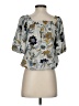 Evereve 100% Polyester Silver 3/4 Sleeve Blouse Size XS - photo 2