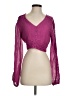 Guess Purple Long Sleeve Blouse Size S - photo 1