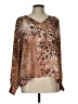 Ann Taylor Animal Print Brown Long Sleeve Blouse Size L - photo 1