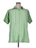 Only Necessities Stripes Green Short Sleeve Button-Down Shirt Size 1X - photo 1