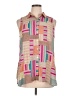 Rose + Olive 100% Polyester Color Block Tan Sleeveless Blouse Size XL - photo 1