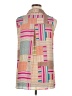 Rose + Olive 100% Polyester Color Block Tan Sleeveless Blouse Size XL - photo 2