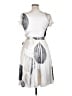 Komarov Print Silver Ivory Cocktail Dress Size XL (4) - photo 2