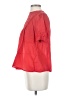 Hinge 100% Cotton Red Short Sleeve Blouse Size S - photo 5