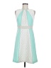 Studio One Color Block Teal Cocktail Dress Size 6 - photo 1