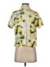 Assorted Brands 100% Silk Tropical Green Short Sleeve Silk Top Size S - photo 1