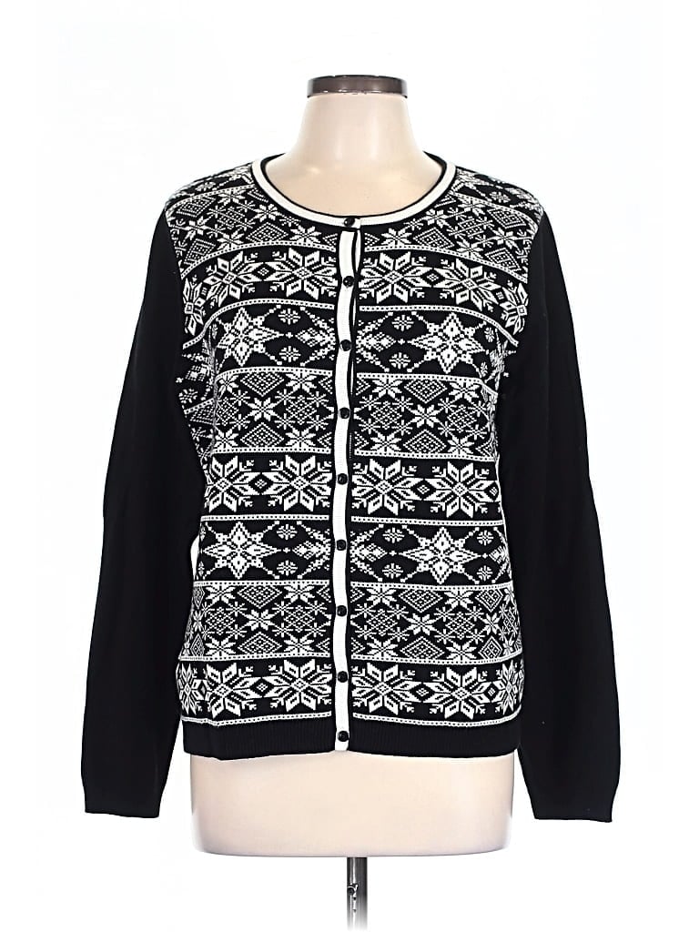 Pre-owned Talbots Outlet Cardigan Sweater In Black