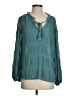 Glam Teal Long Sleeve Blouse Size S - photo 1