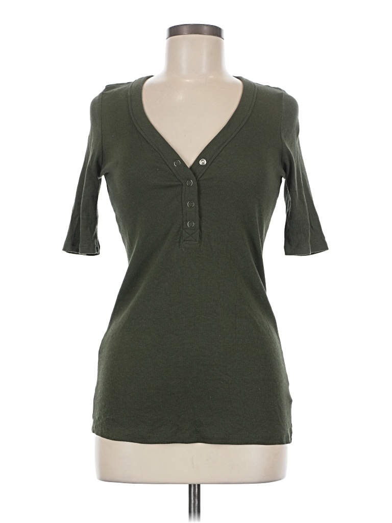 Pre-owned Torrid Short Sleeve Henley Shirt In Green