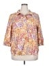Chico's Animal Print Orange 3/4 Sleeve Button-Down Shirt Size XXL (4) - photo 1
