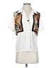 Petite Sophisticate 100% Polyester Color Block White Short Sleeve Blouse Size 4 Petite - photo 1