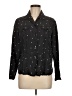 Chico's 100% Silk Stars Black Long Sleeve Silk Top Size Med (1) - photo 1
