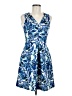 H&M 100% Polyester Print Blue Cocktail Dress Size 6 - photo 1