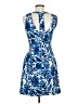 H&M 100% Polyester Print Blue Cocktail Dress Size 6 - photo 2